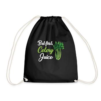 Celery juice - Drawstring Bag - black - Front