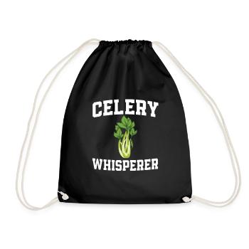 Celery Whisperer - Drawstring Bag - black - Front