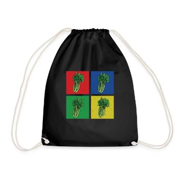 Celery T-Shirt - Drawstring Bag - black - Front
