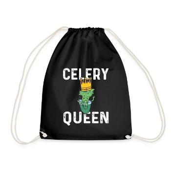 Celery Queen - Drawstring Bag - black - Front
