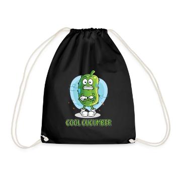 Concombre frais - Sac de sport léger - noir - Devant