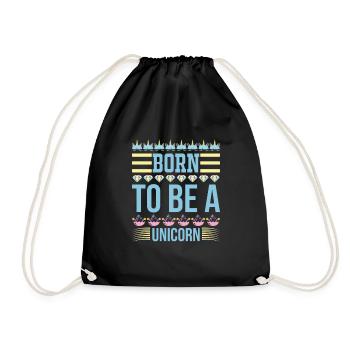 Einhorn Born To Be A Unicorn - Drawstring Bag - black - Front