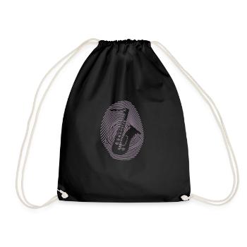 Saxofon Design - Turnbeutel - Schwarz - Vorne