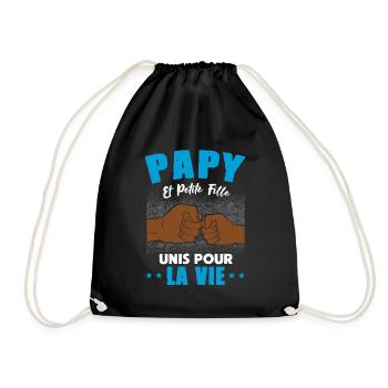 papy petite fille unis pour la vie check humour - Sac de sport léger - noir - Devant