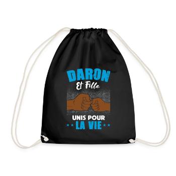 Daron fille unis pour la vie fête des pères check - Sac de sport léger - noir - Devant