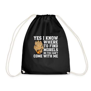 Morels Mushroom Picker - Drawstring Bag - black - Front