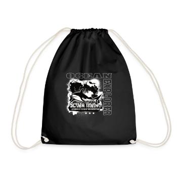 Ocean Explorer Scuba Diving Shark Reef - Drawstring Bag - black - Front