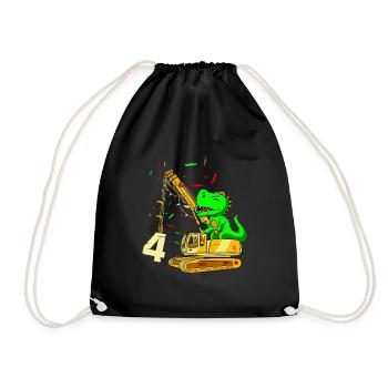 Conception d’anniversaire de 4 ans pour les dinosaures et - Sac de sport léger - noir - Devant