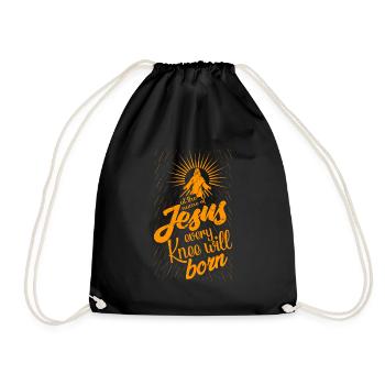 Par le nom de Jésus, tous les genoux se plieront - Sac de sport léger - noir - Devant