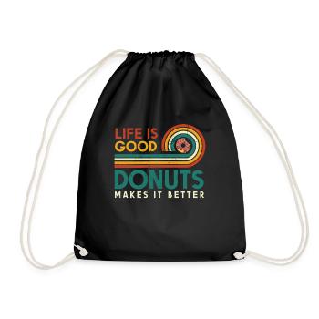 La vie est bonne Les beignets le rendent meilleur pour - Sac de sport léger - noir - Devant