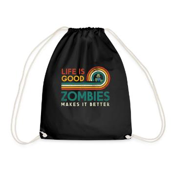 La vie est belle, les zombies la rendent meilleure - Sac de sport léger - noir - Devant