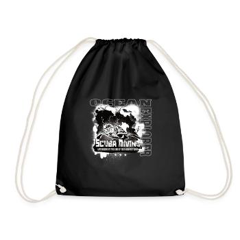 Ocean Explorer Scuba Diving Turtle Reef - Drawstring Bag - black - Front