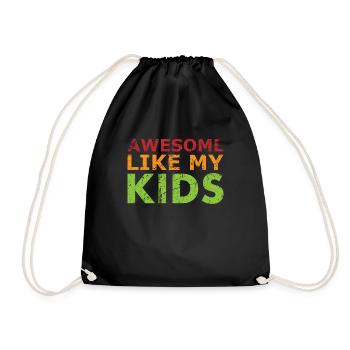 Fantastisch Wie Mein Kinderdesign Für Papa Oder - Turnbeutel - Schwarz - Vorne