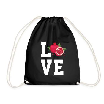 I love pomegranate - Drawstring Bag - black - Front