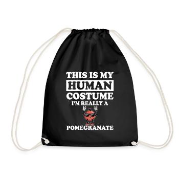Pomegranate Saying - Drawstring Bag - black - Front