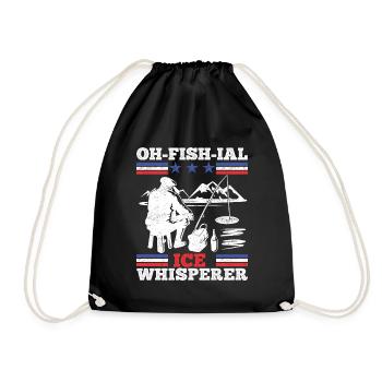 Ofishial Ice Anglers - Drawstring Bag - black - Front