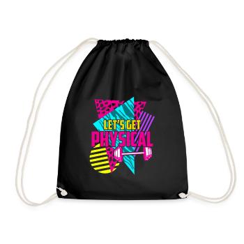 Obtenons un entraînement rétro vintage physique des années 80 - Sac de sport léger - noir - Devant