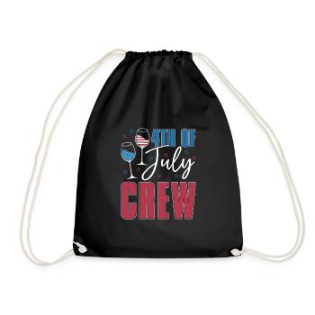 America July 4 Crew For Wine Lovers - Drawstring Bag - black - Front