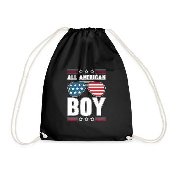 All American Boy American Parade on July 4 - Drawstring Bag - black - Front