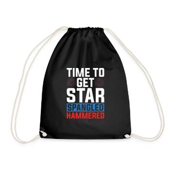 Américain juillet 4 Étoile Pailleté Martelé - Sac de sport léger - noir - Devant