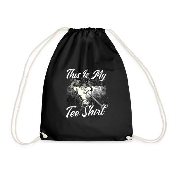 This is my T-shirt for golfers - Drawstring Bag - black - Front
