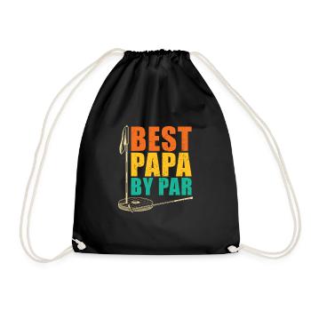Best Dad by Par for Golfers - Drawstring Bag - black - Front