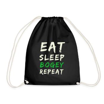 Eat sleep golf repeat - Drawstring Bag - black - Front
