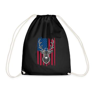 Drapeau américain de chasse au cerf rouge pour - Sac de sport léger - noir - Devant