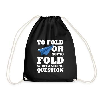 Paper Plane Gift - Drawstring Bag - black - Front