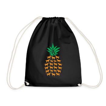 Pineapple Dogs - Drawstring Bag - black - Front
