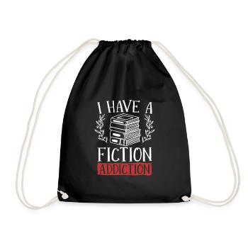 Ich Habe Eine Fiktionssucht Für Buchliebhaber - Turnbeutel - Schwarz - Vorne
