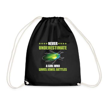 Magnificent beetle lover girl - Drawstring Bag - black - Front