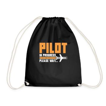 Pilot Im Gange Pilotflugzeug-liebhaber-luftfahrt - Turnbeutel - Schwarz - Vorne