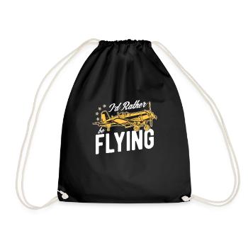 Ich Würde Eher Pilotflugzeug-liebhaber-luftfahrt - Turnbeutel - Schwarz - Vorne