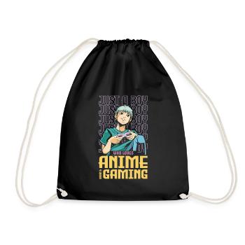 Nur Ein Junge, Der Anime Ramen & Gaming Liebt - Turnbeutel - Schwarz - Vorne