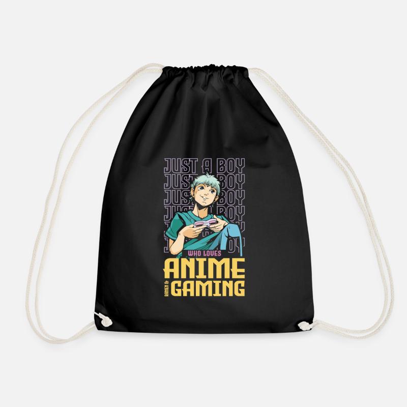 Nur Ein Junge, Der Anime Ramen & Gaming Liebt - Turnbeutel - Schwarz