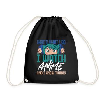 This Is What I Do, I Watch Anime And I - Drawstring Bag - black - Front