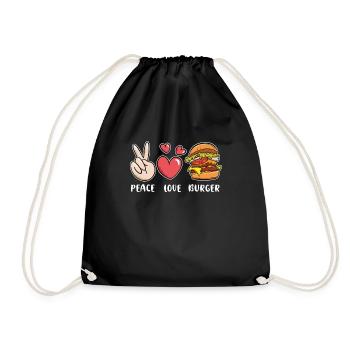 Amoureux de la paix Pour les amateurs de hamburgers - Sac de sport léger - noir - Devant