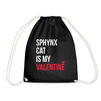 Sphynx-katze Ist Mein Valentinsgruß-entwurf Für - Turnbeutel - Schwarz - Vorne