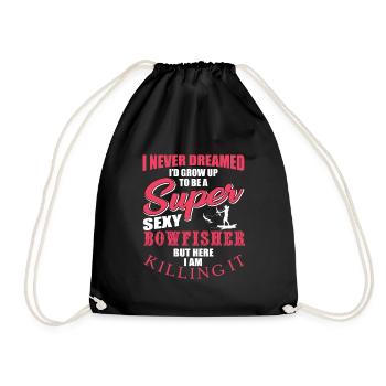 Bow fishermen - Drawstring Bag - black - Front