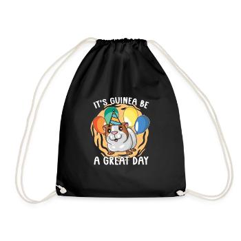 Es Ist Guinea Be A Great Day Meerschweinchen - Turnbeutel - Schwarz - Vorne