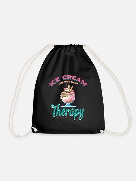 Eiscreme Billiger Als Therapie Für Gefrorene - Turnbeutel - Schwarz
