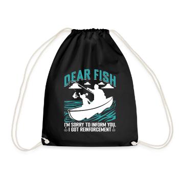 Fishing - Drawstring Bag - black - Front