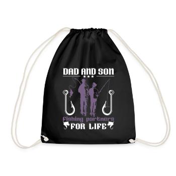 Father Son Hook - Drawstring Bag - black - Front