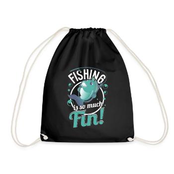 Fish Fin Fun - Drawstring Bag - black - Front
