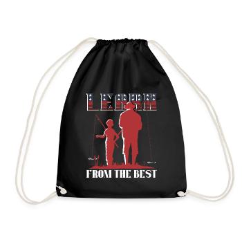 fishing teachers - Drawstring Bag - black - Front