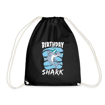Anniversaire Requin Pour les amoureux des requins Shark Anniversaire - Sac de sport léger - noir - Devant