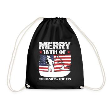 fishing tag Biden - Drawstring Bag - black - Front