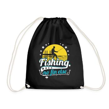 Nothing Fishing - Drawstring Bag - black - Front