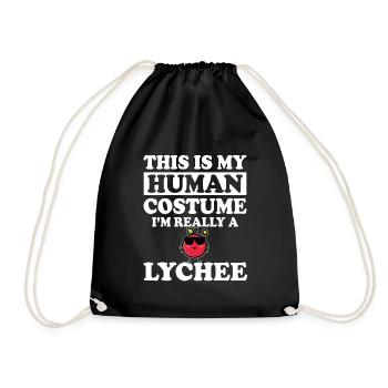 Lychee People Costume - Drawstring Bag - black - Front